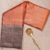 Burnt Copper Body and Deep Grey Border Pure kanjivaram saree