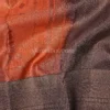 Burnt Copper Body and Deep Grey Border Pure kanjivaram saree