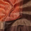 Rust Orange Body and Deep Coffee Brown Border Pure kanjivaram saree