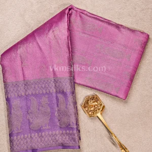 Vibrant Orchid Pink Body and Rich Royal Purple Border Pure kanjivaram saree