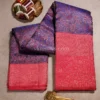 Ink Blue Body and Crimson Pink Border Lightweight 3D embossed body -Dual bordered Pure kanjivaram saree