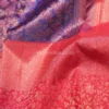 Ink Blue Body and Crimson Pink Border Lightweight 3D embossed body -Dual bordered Pure kanjivaram saree