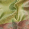 Soft Pista Green Body and Peach-Rose Pink  3D Embossed Border Pure kanjivaram saree