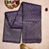 Royal Deep Purple Silver Zari Woven Silk Saree Monotone kanjivaram silk saree