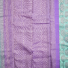 Turquoise Green Pure Silk Saree with Royal Purple Zari Border kanjivaram silk saree