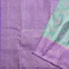 Turquoise Green Pure Silk Saree with Royal Purple Zari Border kanjivaram silk saree