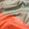 Teal Green & Peach Coral Pure Silk Saree – Elegant Traditional Wedding Wear kanjivaram silk saree.