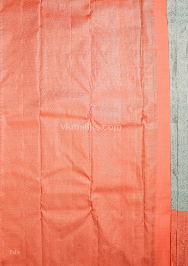 Teal Green & Peach Coral Pure Silk Saree – Elegant Traditional Wedding Wear kanjivaram silk saree.
