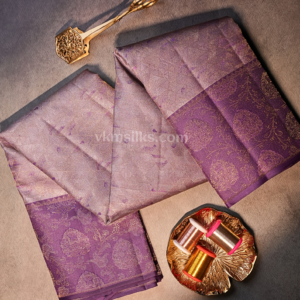Lavender Silk Saree with Royal Purple Zari Border | Elegant Festive & Wedding Wear