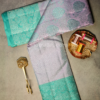 Pastel Lavender and Mint Green Silk Saree with Elegant Woven Design