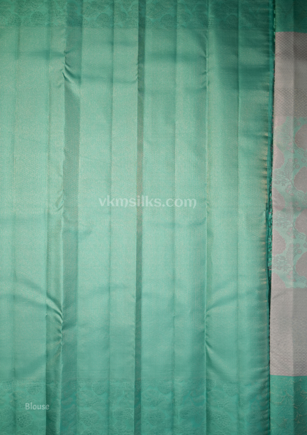 Pastel Lavender and Mint Green Silk Saree with Elegant Woven Design