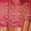 Elegant Rani Pink Silk Saree with Peach-Gold Zari Border