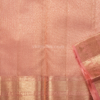 Elegant Rani Pink Silk Saree with Peach-Gold Zari Border