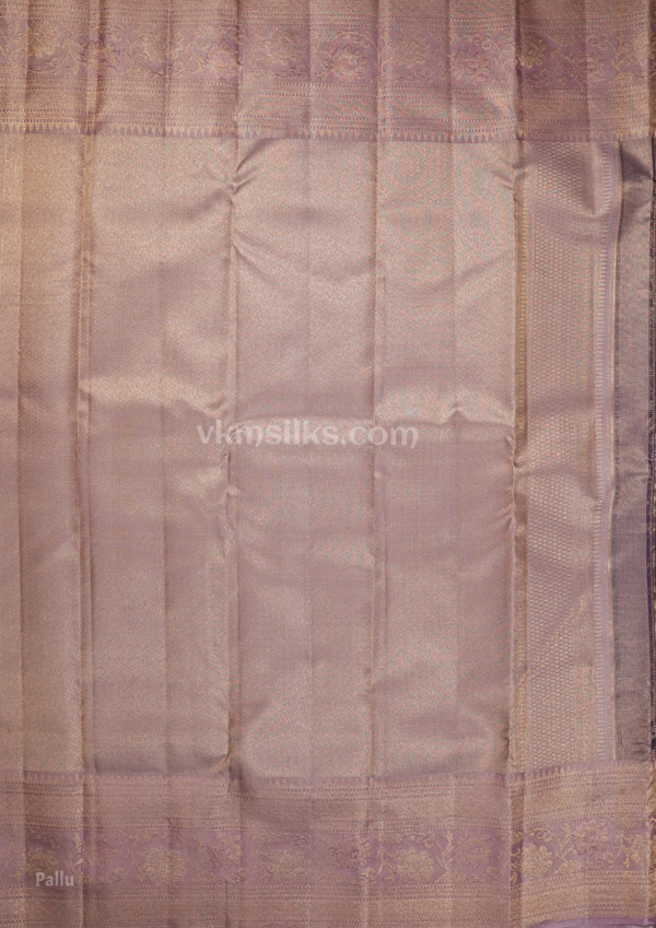 Royal Navy Blue Pure Silk Saree with Lavender Silver Zari Border