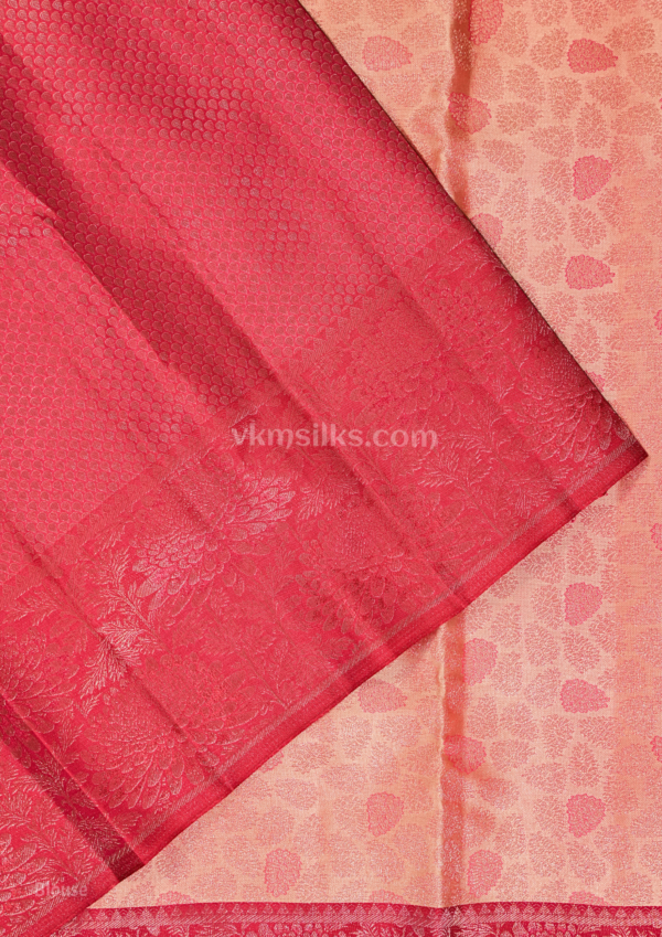 9 - 2026-05-20T132201.999 Peach Pink Soft Silk Saree with Rani Pink Zari Border