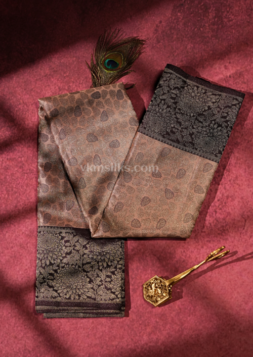 9 - 2026-05-20T133414.964 Coffee Brown Soft Silk Saree with Floral Zari Border