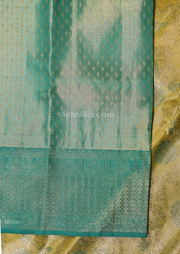 9 - 2026-05-20T140939.618 Golden Beige Soft Silk Saree with Peacock Blue Border
