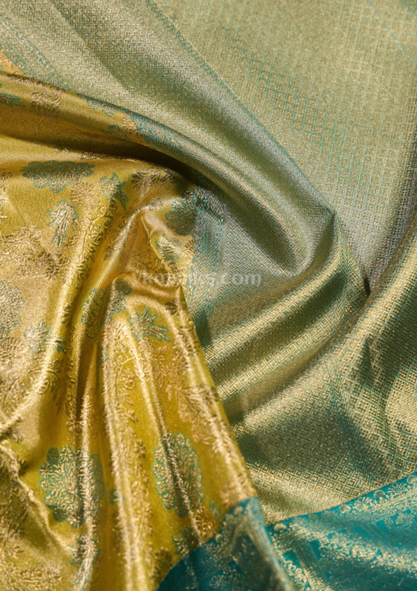 9 - 2026-05-20T141029.373 Golden Beige Soft Silk Saree with Peacock Blue Border