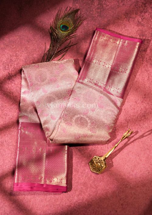 9 - 2026-05-21T124107.914 Baby Pink Pure Silk Saree with Silver Zari Border