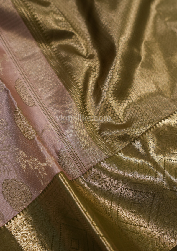 9 - 2026-05-21T144330.530 Peach Pink Pure Silk Saree with Gold Zari Work