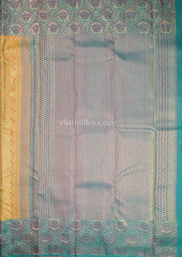 9 - 2026-05-21T164115.448 Mustard Gold Pure Silk Saree with Peacock Teal Border