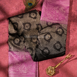 Royal Black & Orchid Purple Silk Saree