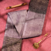 Dusty Mauve Pure Silk Saree with Antique Floral Border