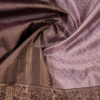 Dusty Mauve Pure Silk Saree with Antique Floral Border