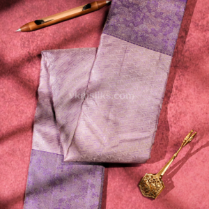 Pastel Lavender Pure Silk Saree with Violet Floral Pallu
