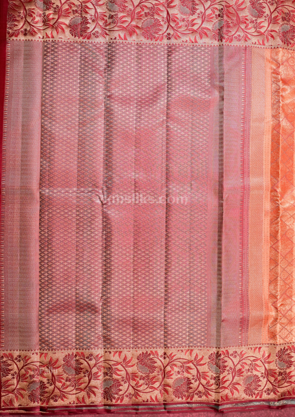 9 - 2026-05-22T141538.144 Copper Orange Pure Silk Saree with Wine Maroon Floral Border
