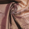 Taupe and Paaku Colour Soft Silk Saree with Floral Zari Border