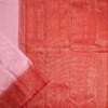 Elegant Baby Pink Pure Kanchipuram Silk Saree with Rich Coral Red Zari Border