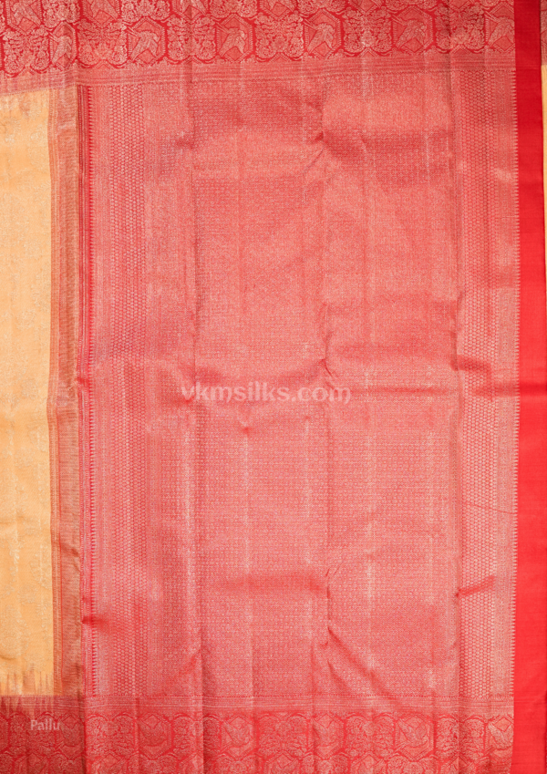 9 - 2026-07-06T161922.948 Luxurious Sandal Pure Kanchipuram Silk Saree with Vermilion Red Zari Border