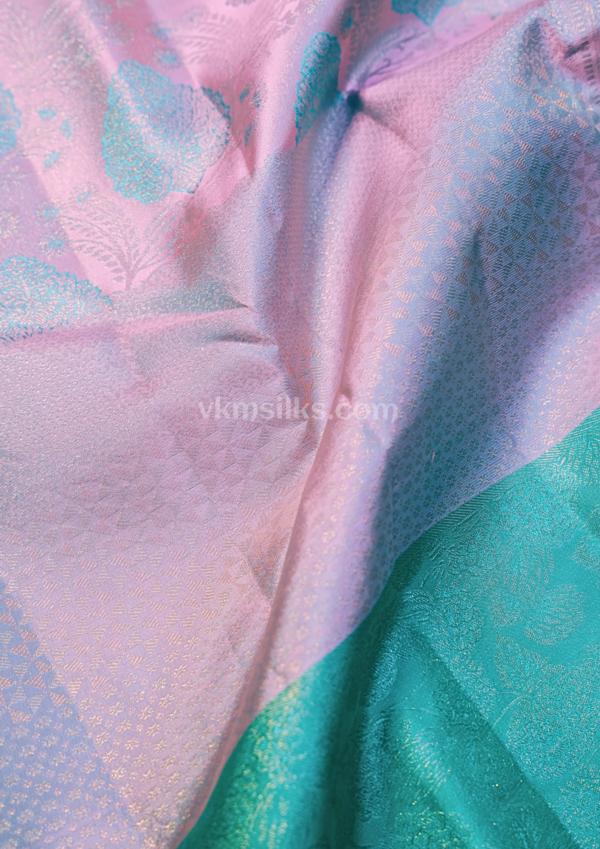 9 - 2026-07-13T110916.669 Pastel Lavender & Aqua Green Pure Kanchipuram Silk Saree – Grace in Every Drape