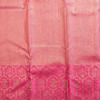 Premium Blush Peach & Rani Pink Pure Kanchipuram Silk Saree with Rich Zari Weaving