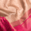 Premium Blush Peach & Rani Pink Pure Kanchipuram Silk Saree with Rich Zari Weaving