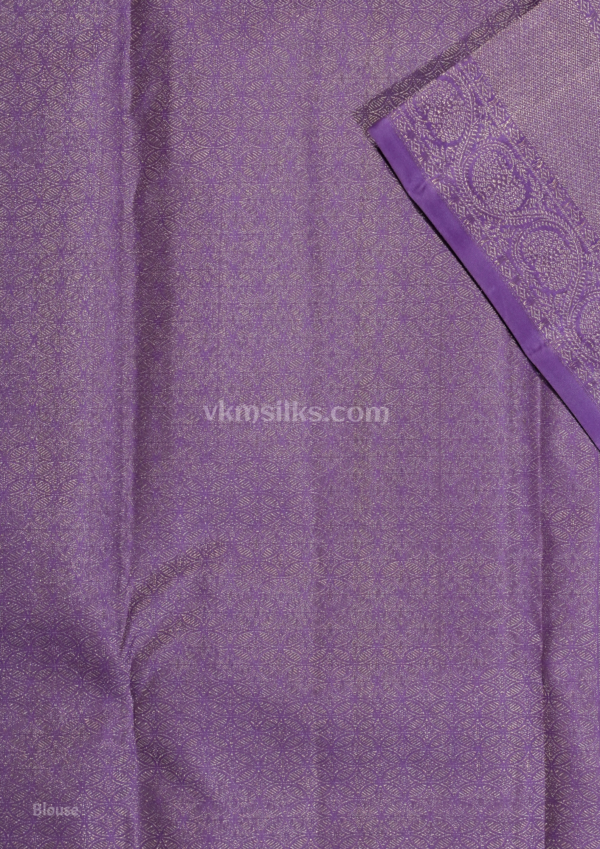 National Love Your Pet Day (17) Dusty Rose Pink Pure Silk Saree with Royal Purple Border & Silver Zari Chevron Weaving
