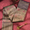 National Love Your Pet Day (40) Heritage Antique Gold Pure Kanchipuram Silk Saree with Royal Purple Border