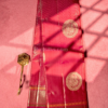 9 (2) Rani pink vairaoosi with mayil butta traditional kanjjvaram