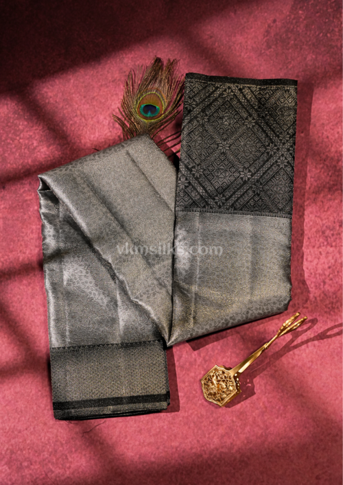 9 - 2026-08-22T153345.648 Silver & Black Silk Saree with Rich Zari Weave