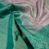 9 - 2026-08-26T160757.245 Dusty Rose Pink & Peacock Green Pure Silk Saree with Elegant Zari Floral Border