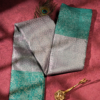 9 - 2026-08-26T161136.743 Dusty Rose Pink & Peacock Green Pure Silk Saree with Elegant Zari Floral Border