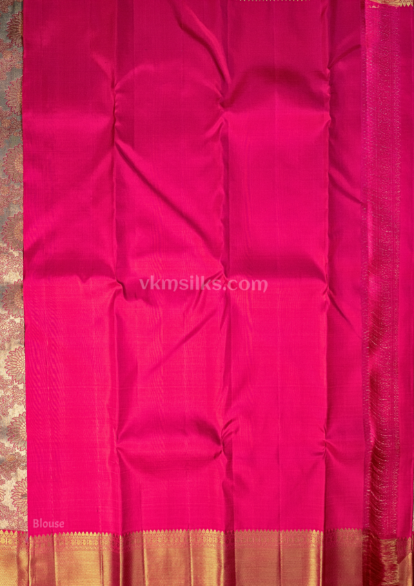 Sea blue silver zari self korvai kanjivaram