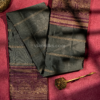 Elephant grey with magenta kattam soft kanjivaram