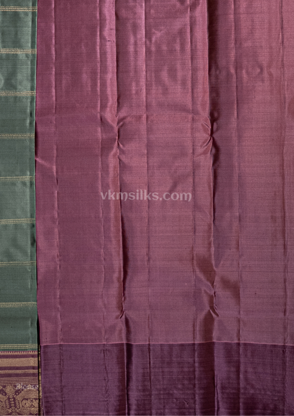 Elephant grey with magenta kattam soft kanjivaram