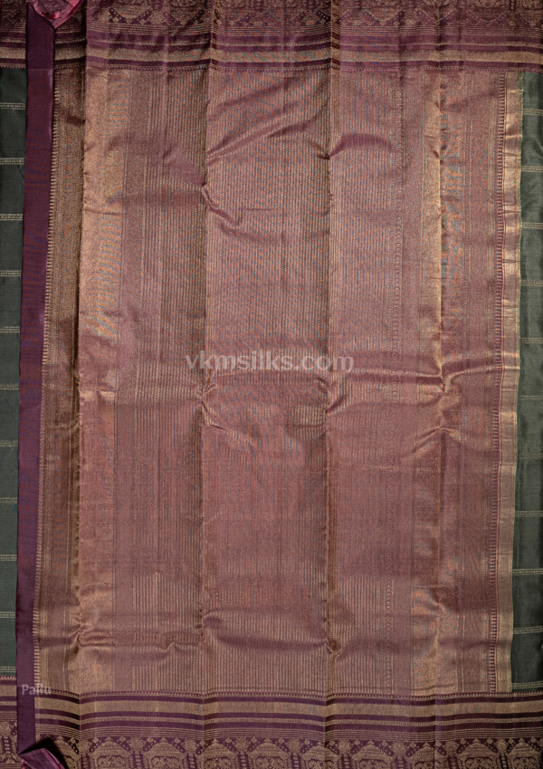 Elephant grey with magenta kattam soft kanjivaram