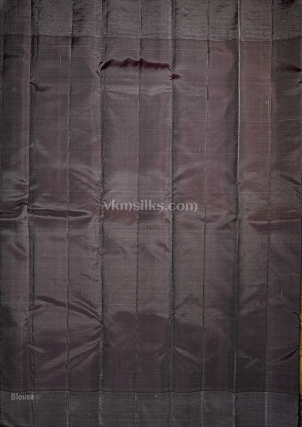 Mango yellow with grey butta soft kanjivaram