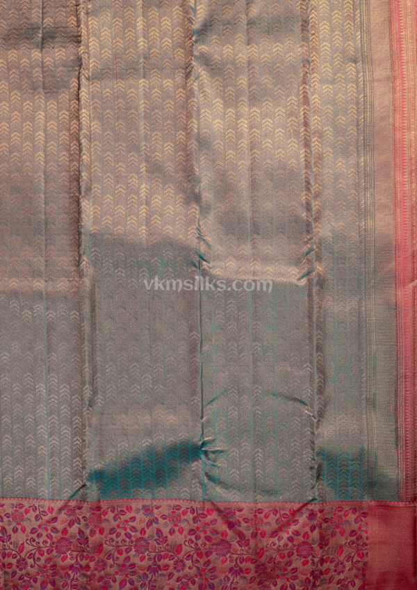 9 - 2026-09-01T160858.084 Turquoise blue brocade pink meena floral bordered pure silk