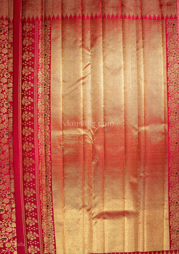 9 - 2026-09-03T162730.954 Green highlighted Wine pink peacock floral with solid border pure kanjivaram