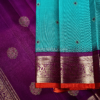 9 - 2026-09-05T105656.411 Peacock blue with purple traditional butta kanjivaram